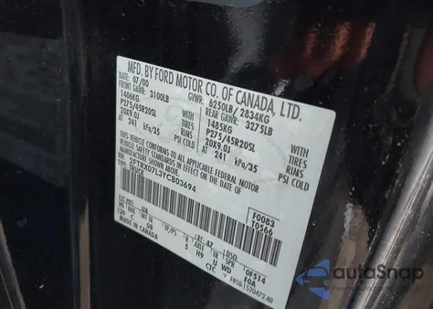 2000 Ford F-150 Lariat/Xl/Xlt from USA, damaged, VIN 2FTRX07L3YCB03694